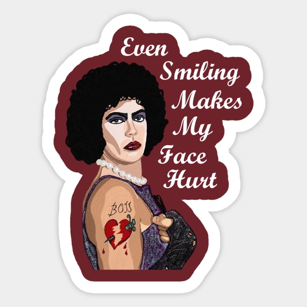 Smiling Hurts Sticker by DeliciousAmbiguity